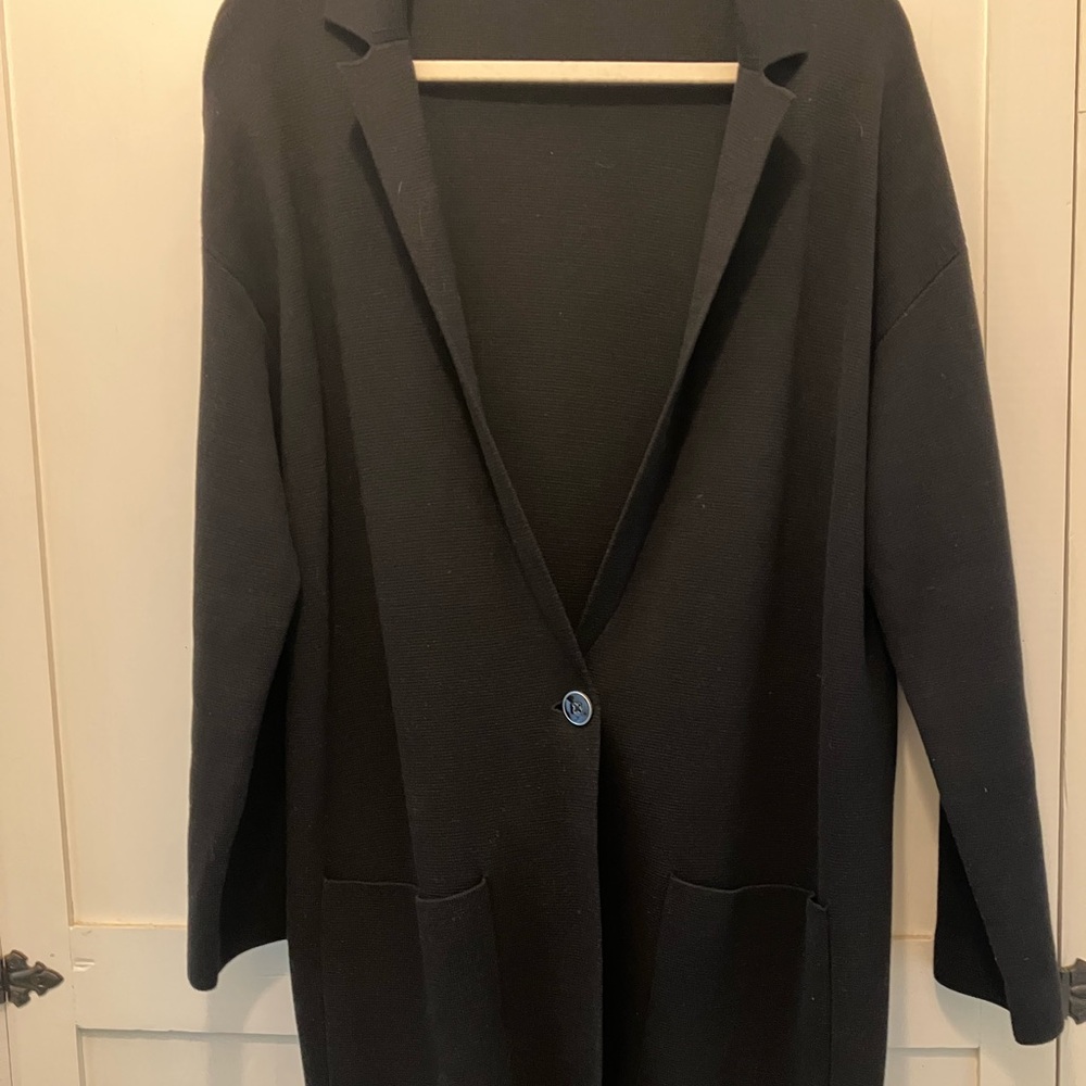 Talbots black relaxed shoulder knit jacket. EUC XXL